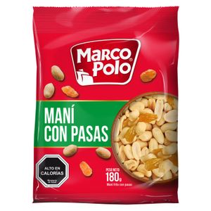 Maní con Pasas Marco Polo 180 g