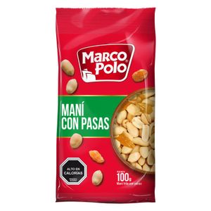 Maní con Pasas Marco Polo 100 g